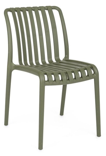 Sedia da esterno verde in plastica Billie – Bizzotto