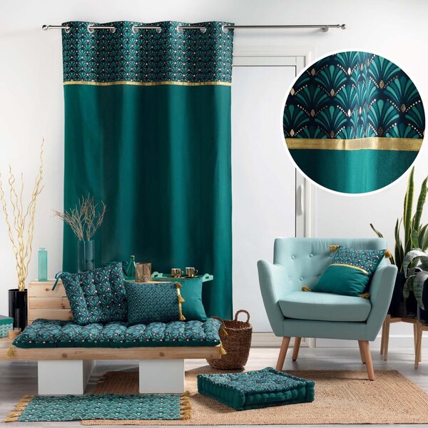 Tenda color petrolio in cotone 140x240 cm Artchic – douceur d'intérieur