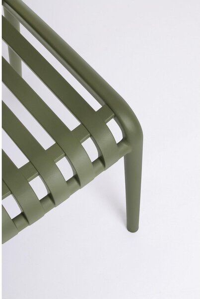 Sedia da esterno verde in plastica Billie – Bizzotto