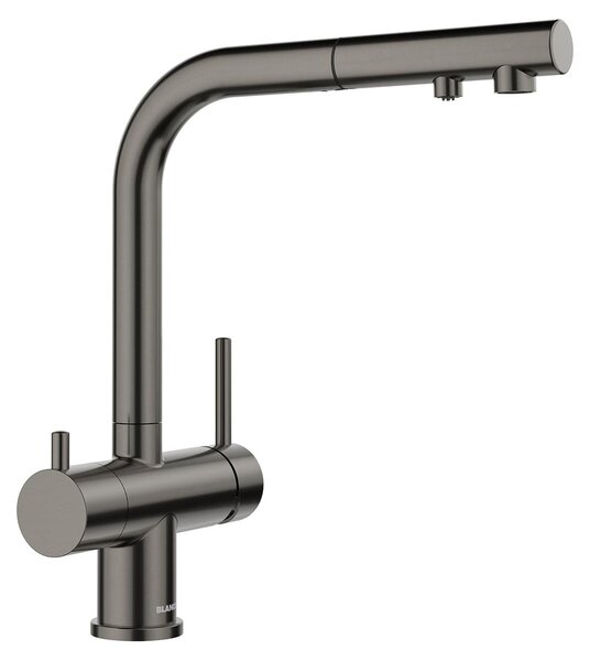 BLANCO FONTAS-S II Filtro miscelatore cucina alta pressione acciaio satinato scuro tubo flessibile spray