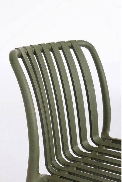 Sedia da esterno verde in plastica Billie – Bizzotto