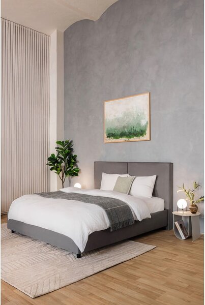Letto matrimoniale imbottito grigio con contenitore con rete inclusa 160x200 cm Myra Bold – Bonami Selection
