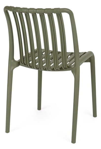 Sedia da esterno verde in plastica Billie – Bizzotto