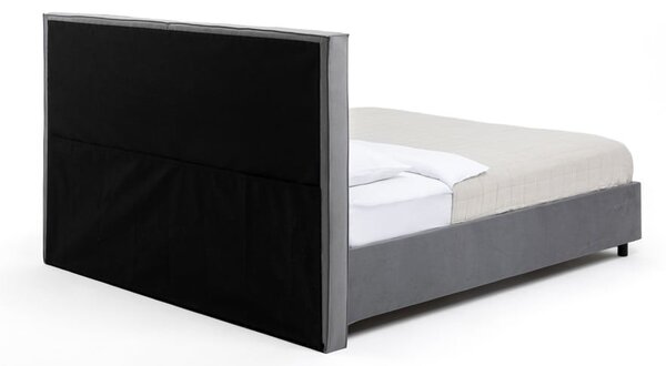 Letto matrimoniale imbottito grigio con contenitore con rete inclusa 160x200 cm Myra Bold – Bonami Selection