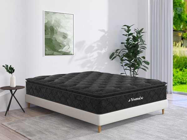 Materasso matrimoniale francese a molle insacchettate con topper integrato 140 x 190 cm - BLACK DREAM di YSMÉE