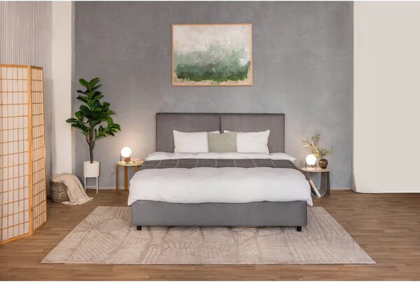 Letto matrimoniale imbottito grigio con contenitore con rete inclusa 160x200 cm Myra Bold – Bonami Selection