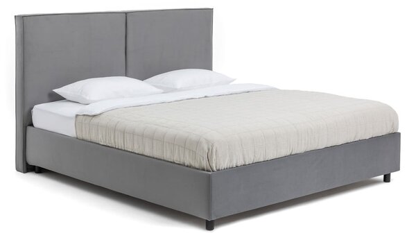 Letto matrimoniale imbottito grigio con contenitore con rete inclusa 160x200 cm Myra Bold – Bonami Selection