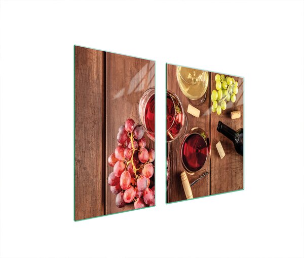Piastre copri fornelli 2 pezzi 100x52 Copri piano cottura in Vetroceramica tagliere in vetro legno vino