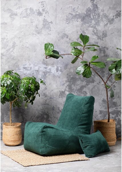Puof a sacco grigio chiaro con rivestimento in bouclé Seat Lounge – SLOWDOWN