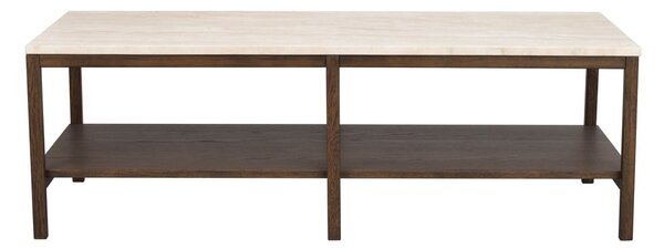 Tavolino marrone e beige con piano in pietra 140x60 cm Orwel - Rowico