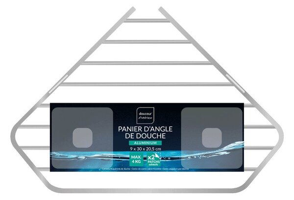 Mensola da bagno senza foratura/ad angolo color argento lucido in alluminio Filaire Aluminium – douceur d'intérieur