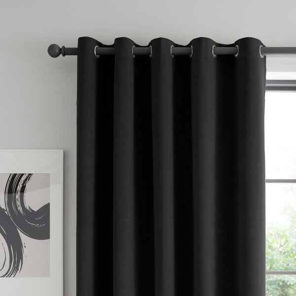 Tende in set oscuranti nere in velluto 2 pz 117x137 cm Wilson – Catherine Lansfield