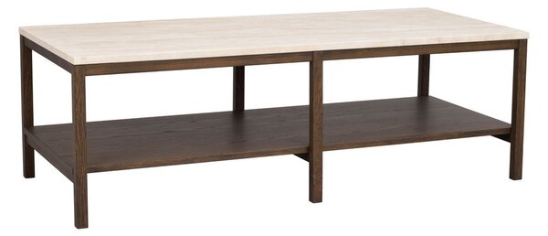 Tavolino marrone e beige con piano in pietra 140x60 cm Orwel - Rowico