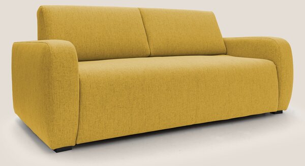 Divano Letto 3 Posti 195x93x100 cm in Tessuto Giallo