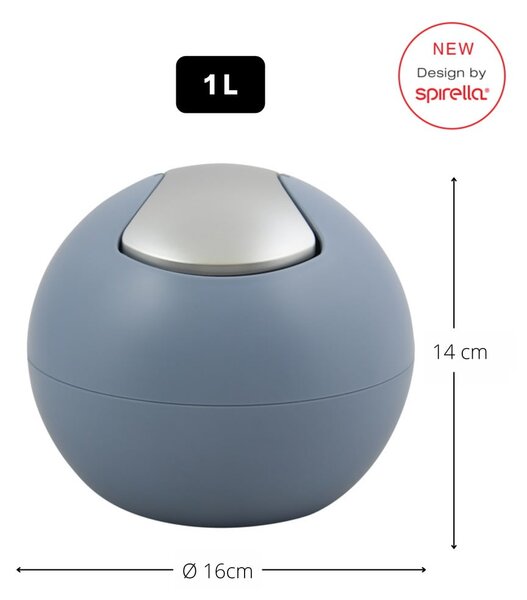 Cestino per la spazzatura azzurro in plastica 1 l Bowl Matt – Spirella