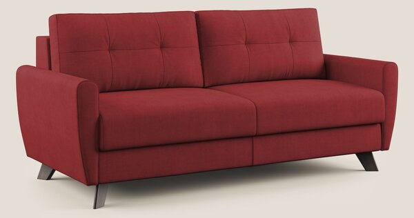 Divano Letto 2 Posti 168x97x96 cm in Tessuto Rosso