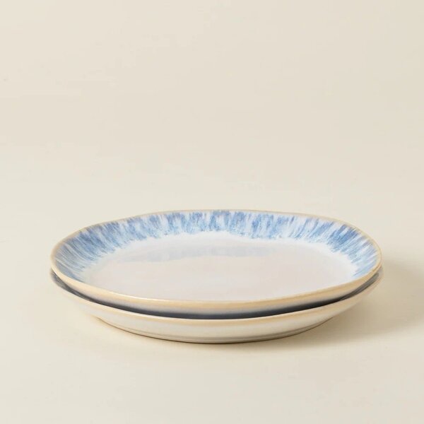 Piatto da dolce bianco/blu in gres ø 22 cm Brisa – Costa Nova