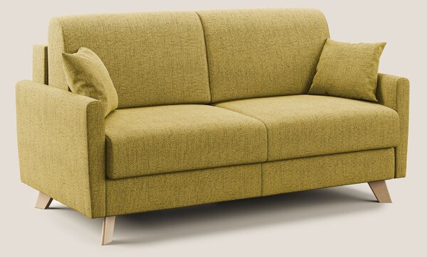 Divano Letto 2 Posti 160x94x97 cm in Tessuto Giallo