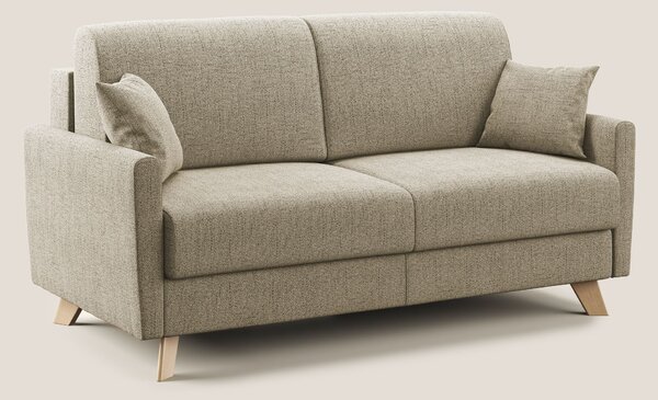Divano Letto 2 Posti 160x94x97 cm in Tessuto Beige