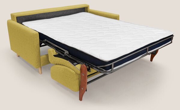 Divano Letto 2 Posti 160x94x97 cm in Tessuto Giallo
