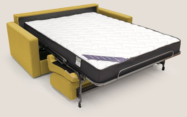 Divano Letto 2 Posti 166x92x96 cm in Tessuto Giallo