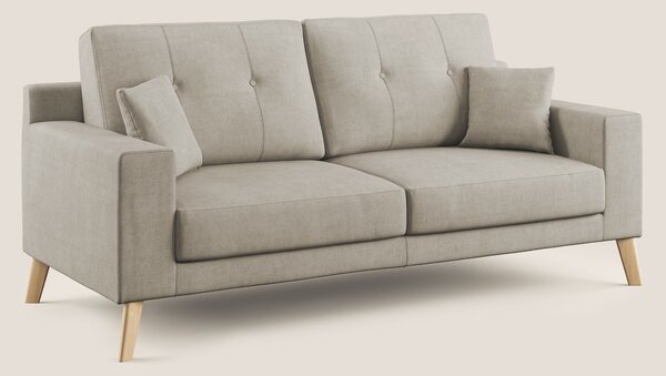 Divano 2 Posti 146x95x91 cm in Tessuto Panna