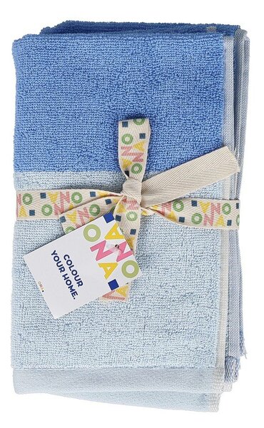 Set di asciugamani tipo terry blu in cotone 2 pz 30x50 cm Pixie – ONA