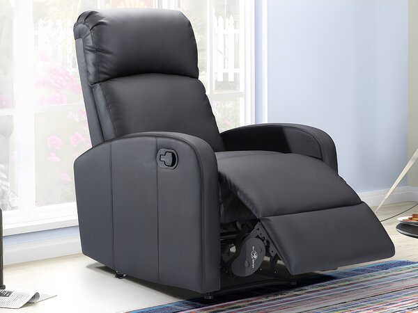 Poltrona relax in similpelle Nero - ISAO