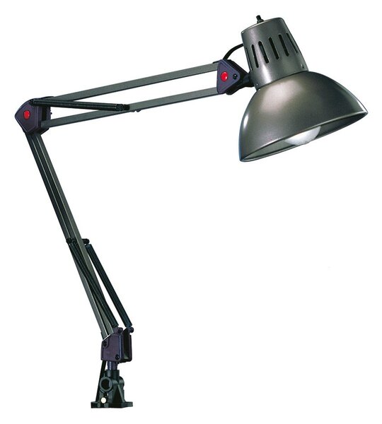Lampada da tavolo argentata con struttura flessibile/con clip (altezza totale 73,5 cm) Tajo – Trio