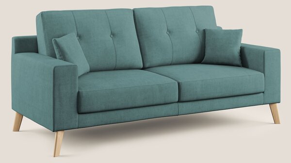Divano 2 Posti 146x95x91 cm in Tessuto Petrolio