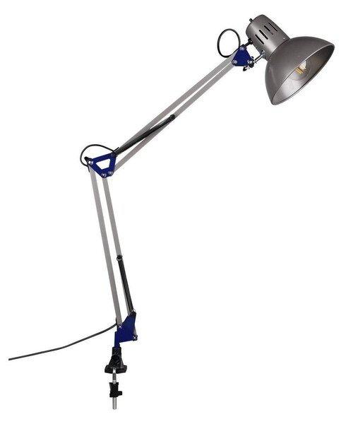 Lampada da tavolo argentata con struttura flessibile/con clip (altezza totale 73,5 cm) Tajo – Trio