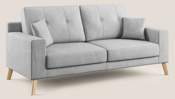 Divano 2 Posti 146x95x91 cm in Tessuto Grigio Chiaro
