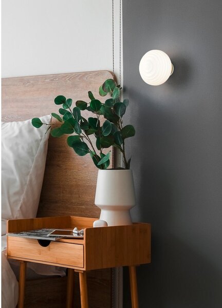 Lampada da parete LED bianca in vetro con ricarica USB ø 15,5 cm Earl – Reality