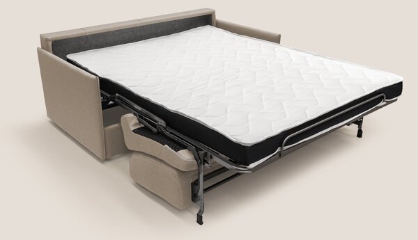 Divano Letto 2 Posti 149x90x96 cm in Tessuto Beige