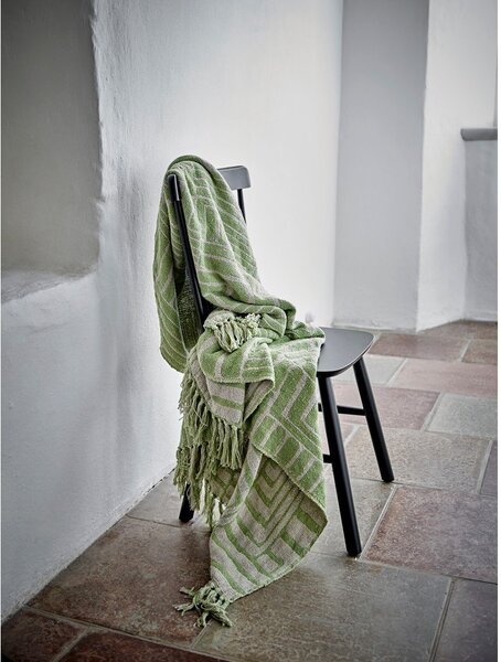 Coperta verde in misto cotone 130x155 cm Velva – Bloomingville