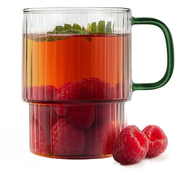 Tazze in set per cappuccino verdi in vetro 2 pz 350 ml Livio – Vialli Design