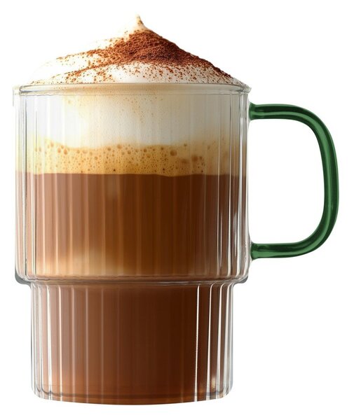 Tazze in set per cappuccino verdi in vetro 2 pz 350 ml Livio – Vialli Design