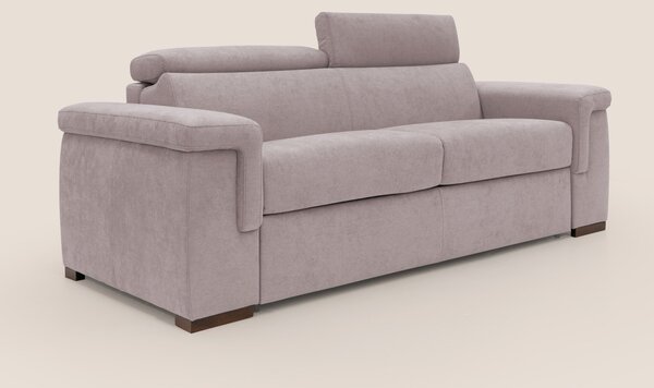 Divano Letto 3 Posti 200x100x95 cm in Tessuto Rosa