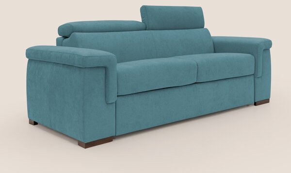 Divano Letto 3 Posti 200x100x95 cm in Tessuto Azzurro