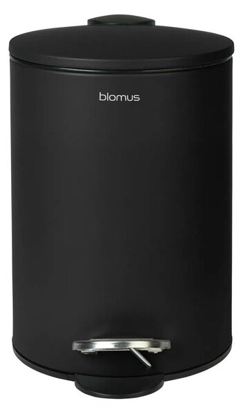 Cestino per la spazzatura nero in acciaio con pedale 3 l Tubo – Blomus