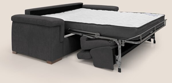 Divano Letto 3 Posti 200x100x95 cm in Tessuto Nero