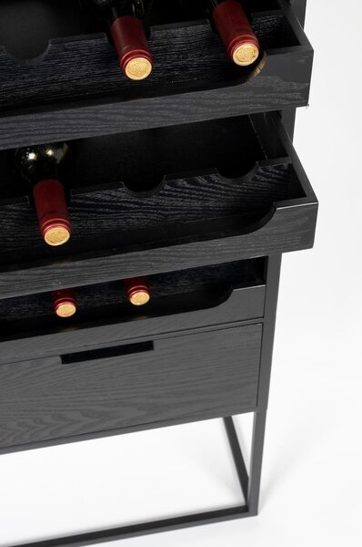 Portabottiglie in rattan nero per 16 bottiglie, 80x175 cm Guuji - White Label