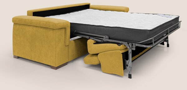 Divano Letto 3 Posti 200x100x95 cm in Tessuto Giallo