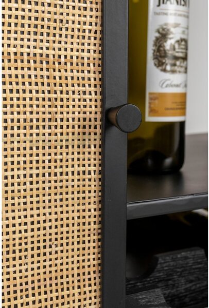 Portabottiglie in rattan nero per 16 bottiglie, 80x175 cm Guuji - White Label