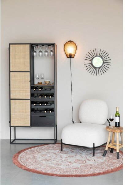 Portabottiglie in rattan nero per 16 bottiglie, 80x175 cm Guuji - White Label