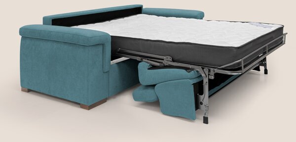 Divano Letto 3 Posti 200x100x95 cm in Tessuto Azzurro