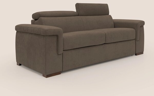 Divano Letto 3 Posti 200x100x95 cm in Tessuto Marrone