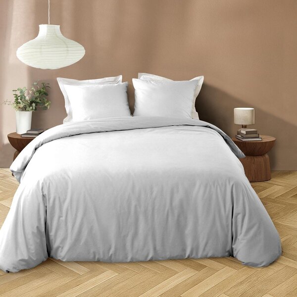 Set copripiumino e federa bianco in microfibra per letto matrimoniale/per letto esteso 3 pezzi 240x220 cm Liam – douceur d'intérieur