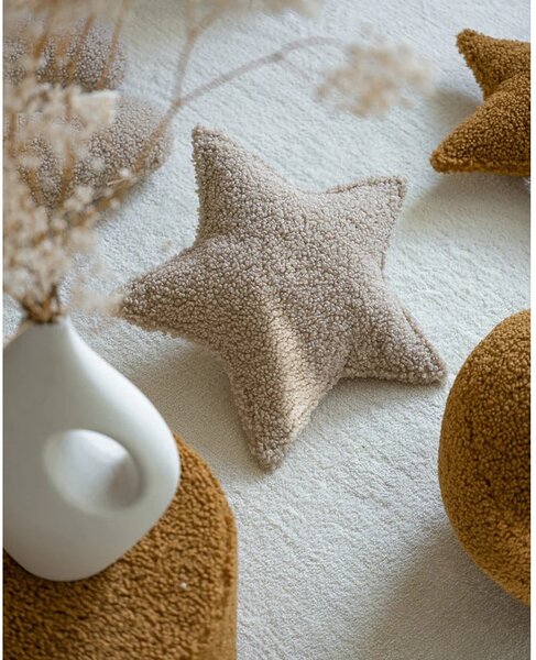 Cuscino per divano da bambini marrone chiaro con rivestimento in bouclé Star – Wigiwama
