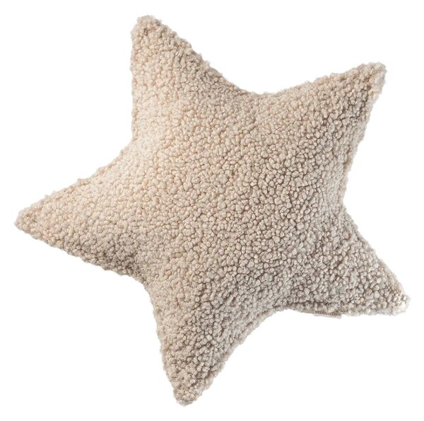 Cuscino per divano da bambini marrone chiaro con rivestimento in bouclé Star – Wigiwama